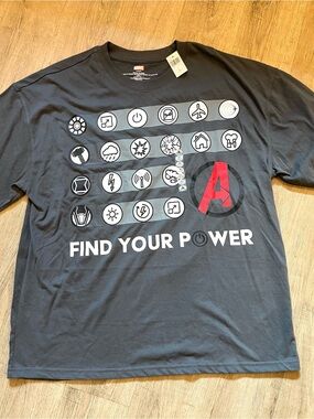 NWT Marvel 'Find Your Power' Graphic Tee - Black with Red Accent XL
